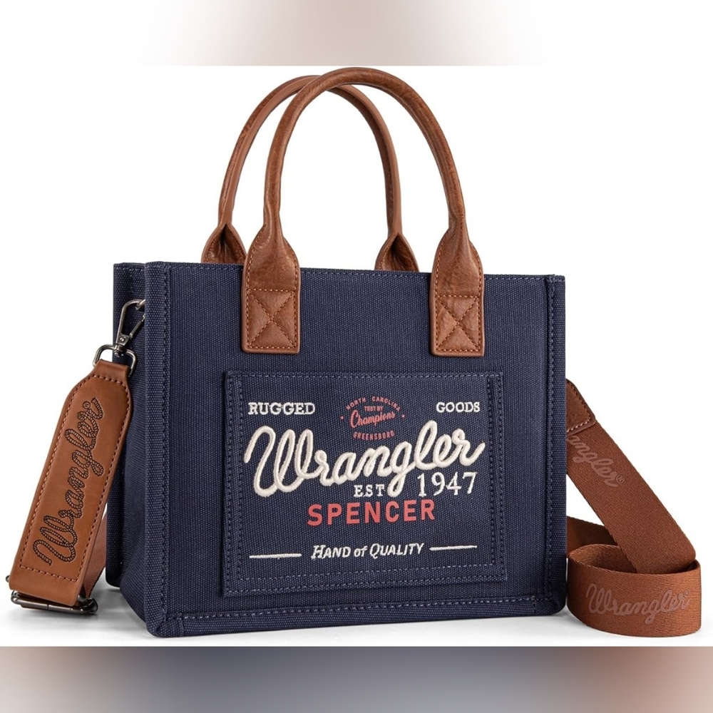Montana West Wrangler Tote Bag for Women Retro Canvas Top Handle Purses and Hand